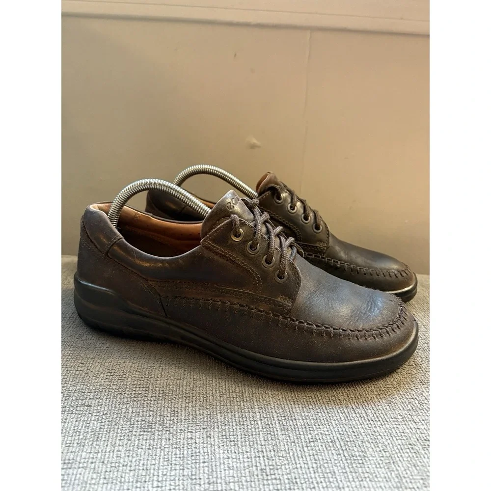 Ecco Seawalker Casual Walking Shoes Brown Leather Mens Size EU 42 US 8.5-9